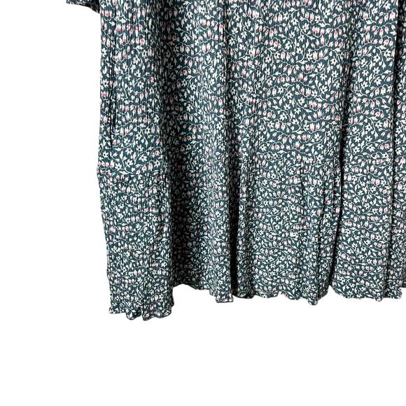 Market & Spruce Blue‎ Floral Gauze 3/4 Sleeve  Dress Pockets M  Beachy (2769) - Picture 3 of 6